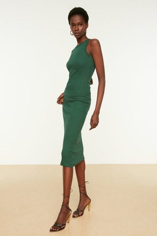 Vestido justo Verde-escuro
