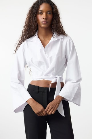 Camisa atada regular - Cru