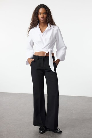 Camisa atada regular - Cru