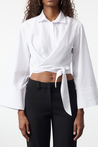 Camisa atada regular - Cru