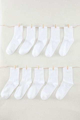 10 pares de meias - Branco