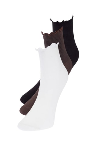 3 pares de meias - Branco e preto