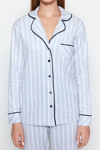 Pijama polar - Branco e azul