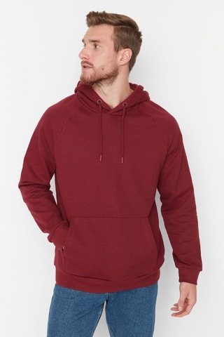 Sweat regular com capuz - Bordô