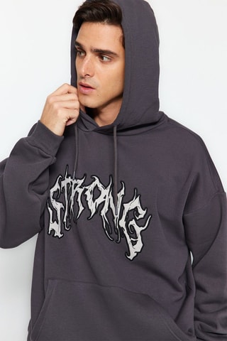 Sweat com capuz - Cinzento
