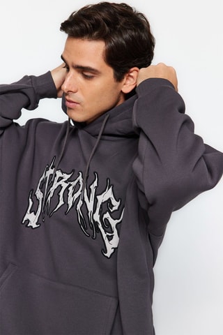 Sweat com capuz - Cinzento