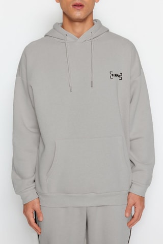 Sweat oversize e calças de treino - Cinzento-claro
