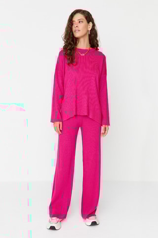 Camisola e calças wide legs Fúcsia