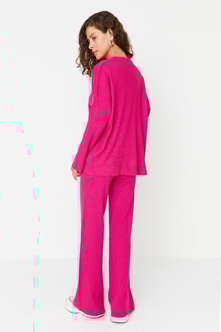 Camisola e calças wide legs Fúcsia