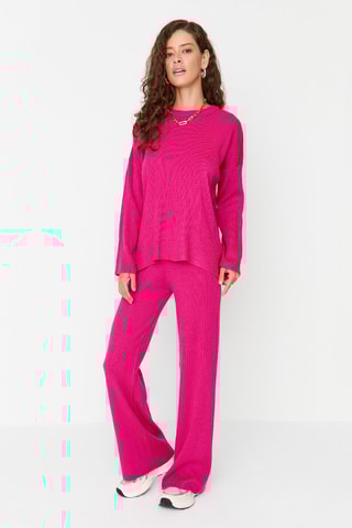 Camisola e calças wide legs Fúcsia