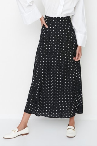 Saia midi Preto e branco