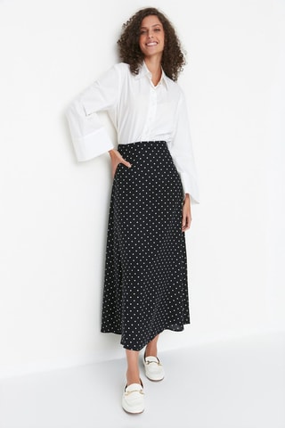 Saia midi Preto e branco