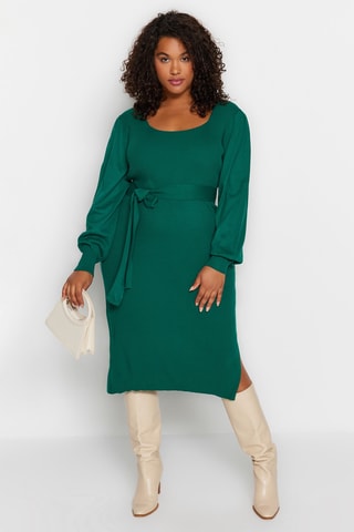 Vestido midi - Verde-esmeralda