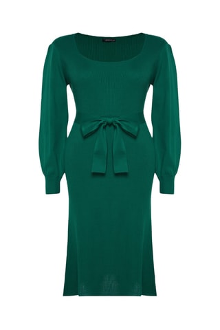 Vestido midi - Verde-esmeralda