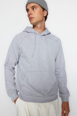 Sweat com capuz - Cinzento-claro mesclado