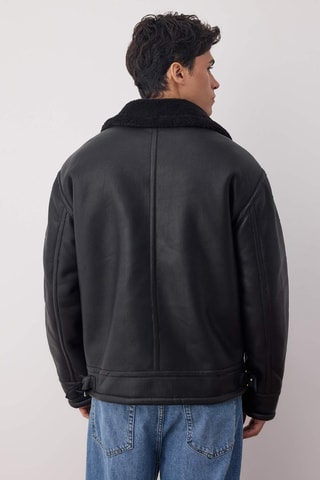 Blusão estilo aviador - Preto