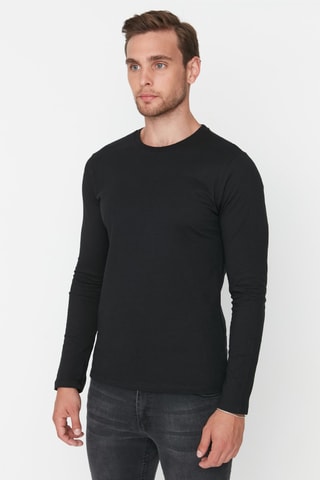 3 t-shirts regular - Preto e cinzento-claro mesclado