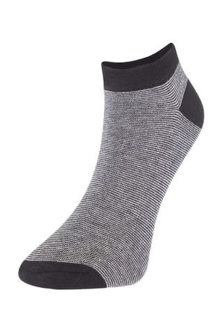 5 pares de meias curtas - Azul-real e cinzento