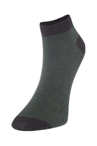 5 pares de meias curtas - Azul-real e cinzento