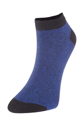 5 pares de meias curtas - Azul-real e cinzento
