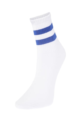 5 pares de meias - Branco e verde