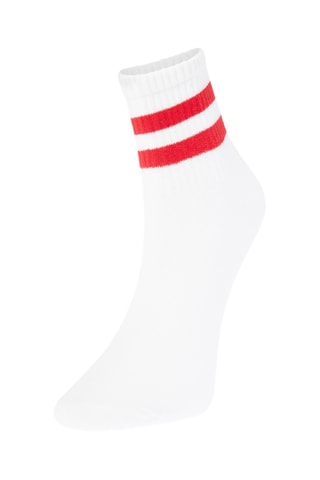 5 pares de meias - Branco e verde