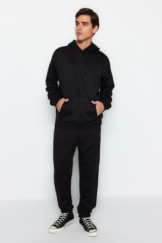 Sweat com capuz e calças de treino - Preto