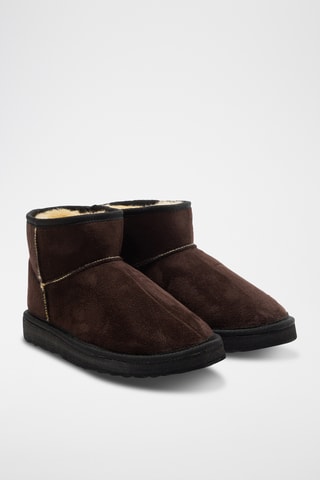 Botins forrados em nobuck - Castanho-escuro