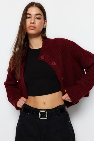 Casaco de malha oversize - Bordô