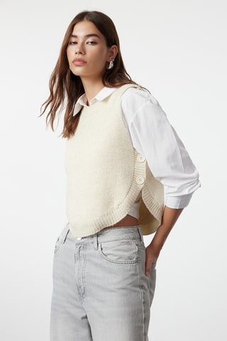 Camisola sem mangas - Cru
