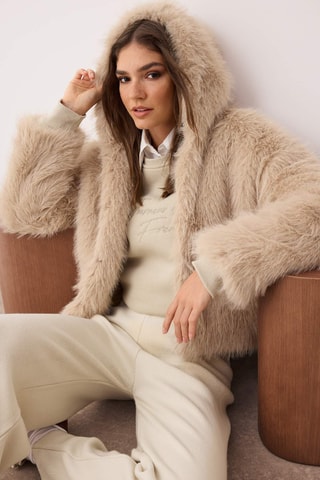 Casaco de malha oversize - Bege