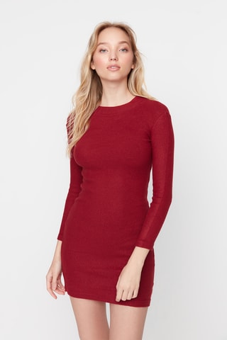 Vestido justo - Bordô