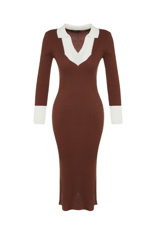 Vestido justo - Castanho