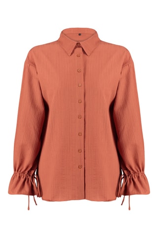 Camisa oversize - Vermelho-tijolo