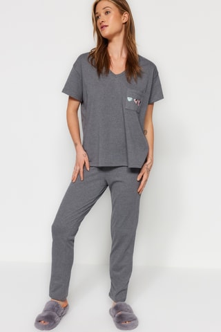 Pijama - Cinzento-escuro mesclado