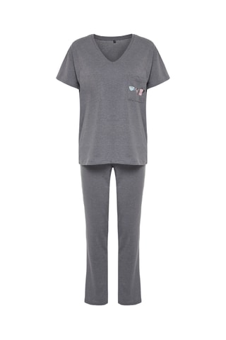 Pijama - Cinzento-escuro mesclado
