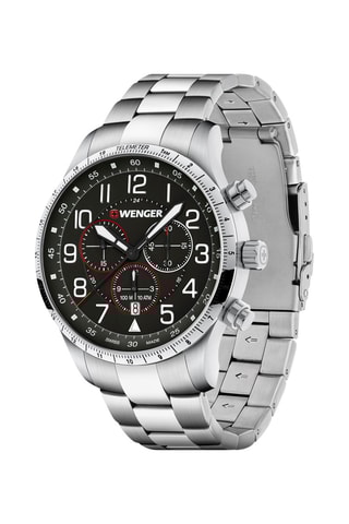 Stalen Quartz Horloge Attitude - Chronograaf - Zilverkleurig en Zwart