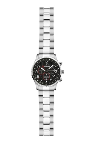 Stalen Quartz Horloge Attitude - Chronograaf - Zilverkleurig en Zwart