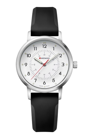 Silicone Quartz Horloge Avenue - Zwart en Zilverkleurig