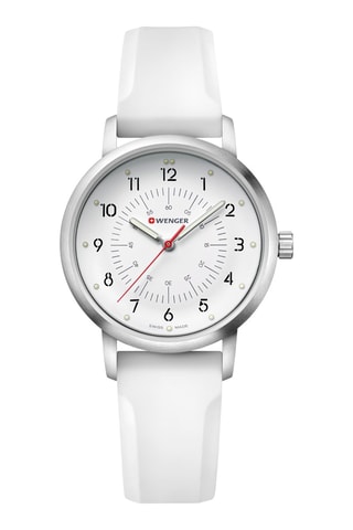 Silicone Quartz Horloge Avenue - Wit en Zilverkleurig