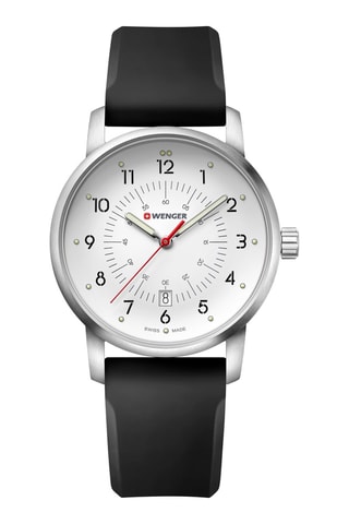 Silicone Quartz Horloge Avenue - Zwart en Zilverkleurig