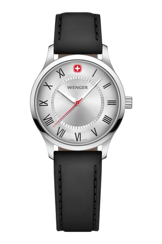 Polyurethaan Quartz Horloge City Classic - Zwart en Zilverkleurig
