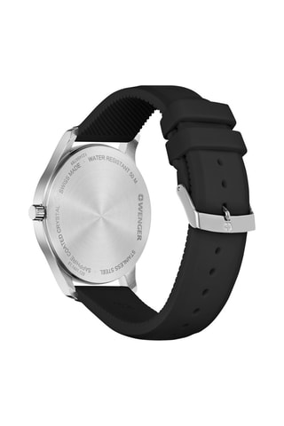 Silicone Quartz Horloge City Sport - Zwart en Zilverkleurig