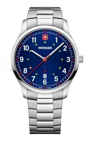 StalenQuartz Horloge City Sport - Zilverkleurig en Marineblauw