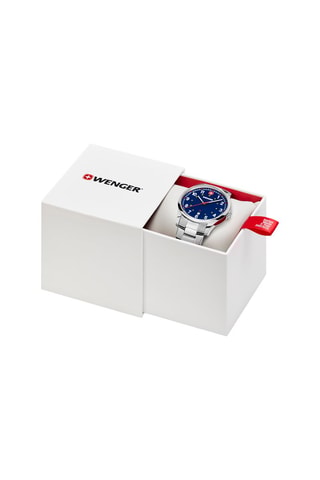 StalenQuartz Horloge City Sport - Zilverkleurig en Marineblauw