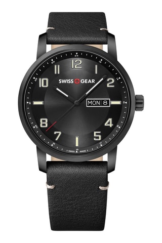 Leren Quartz Horloge Swissgear - Zwart