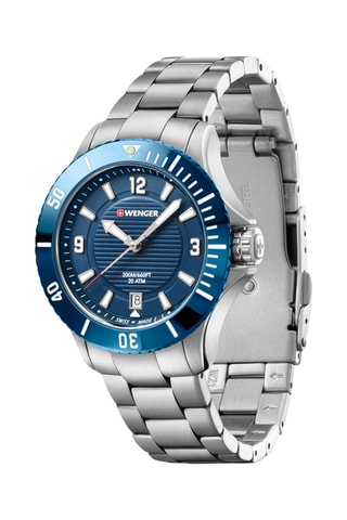 Stalen Quartz Horloge Seaforce - Zilverkleurig en Blauw