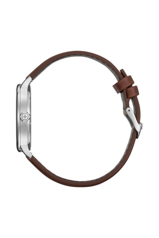 Leren Quartz Horloge Urban Classic - Bruin en Zilverkleurig