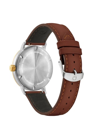 Leren Quartz Horloge Urban Classic - Bruin en Zilverkleurig