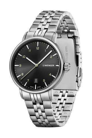 Stalen Quartz Horloge Urban Classic - Zilverkleurig en Zwart